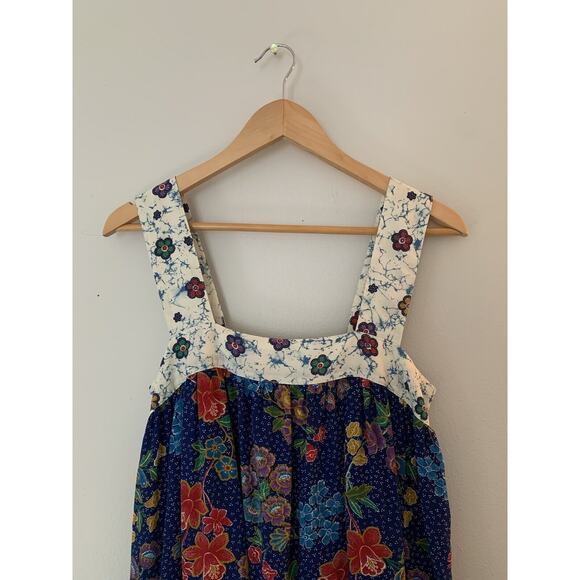 NWT Warm Margaritaville Floral Print Tiered Smock Boho Silk Dress Small - Picture 7 of 12